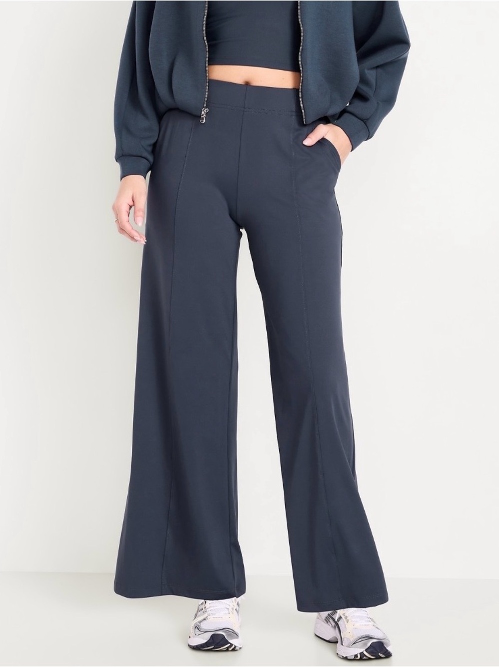 Old Navy High Waisted Power Soft Trouser Pants in Dusk Navy